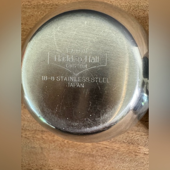 Vintage Eaton Haddon Hall 18-8 Stainless Steel Japan Art Deco Creamer Sugar Tray - Picture 7 of 9